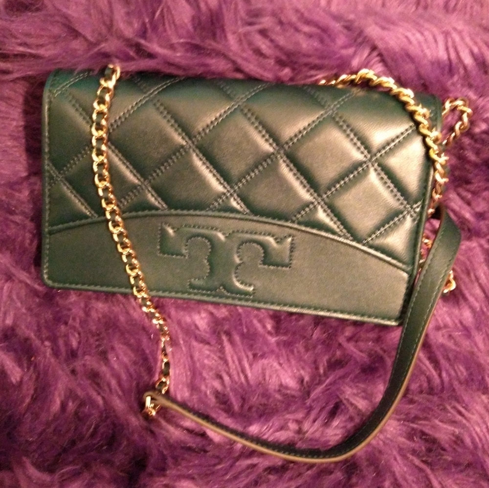 Tory burch savannah chain flat wallet / purse